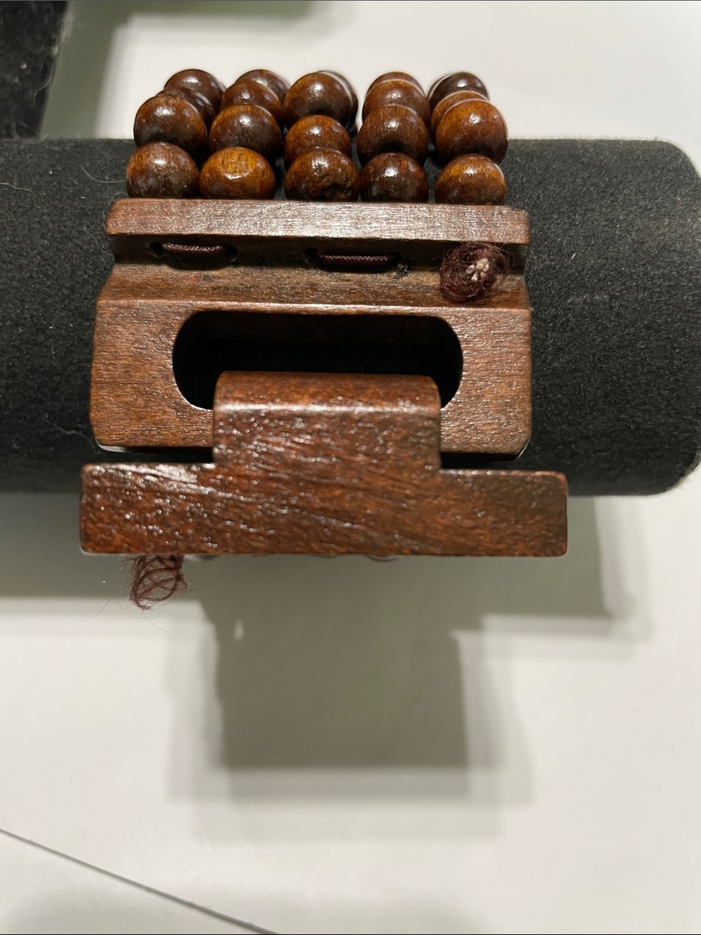 Wooden Bead Stretch Bracelet - Brown - Unbranded
